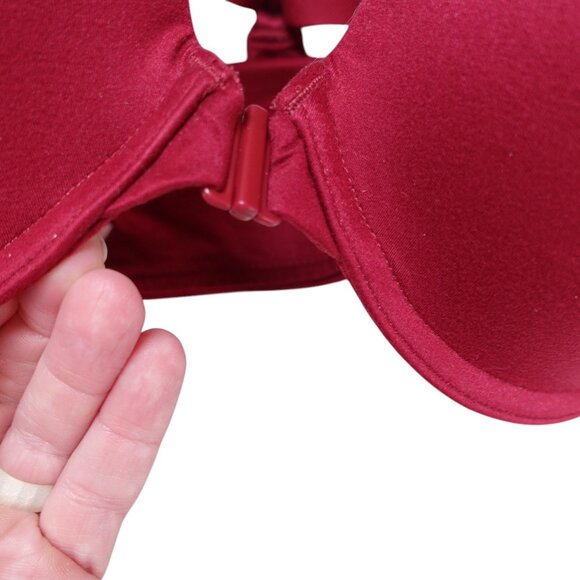 Dobreva Front Closure Racerback Bra Sz 34DD Red Underwired Full Coverage - Picture 2 of 6